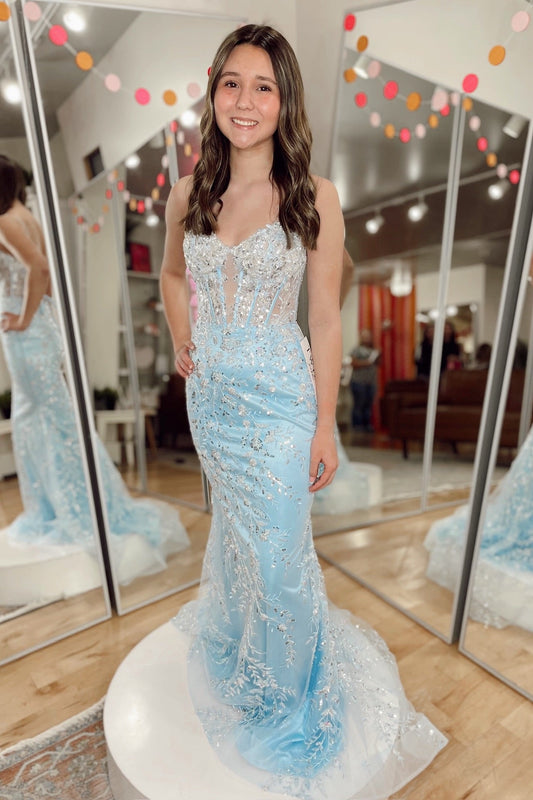 Beaded Corset Sweetheart Mermaid Evening Dress