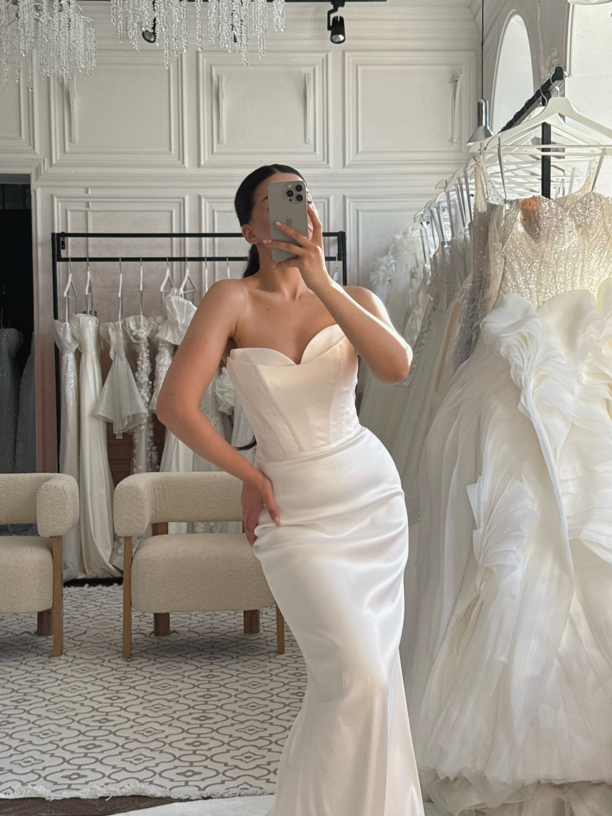 Strapless Corset Satin Mermaid Wedding Dress