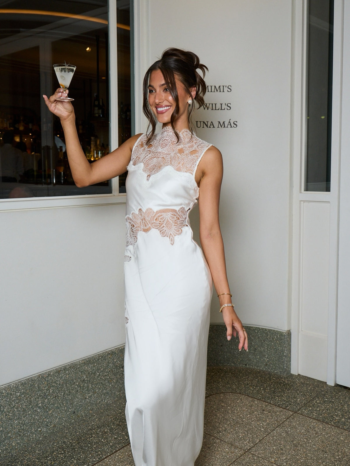 Lace Inset Sleeveless Maxi Slip Gown