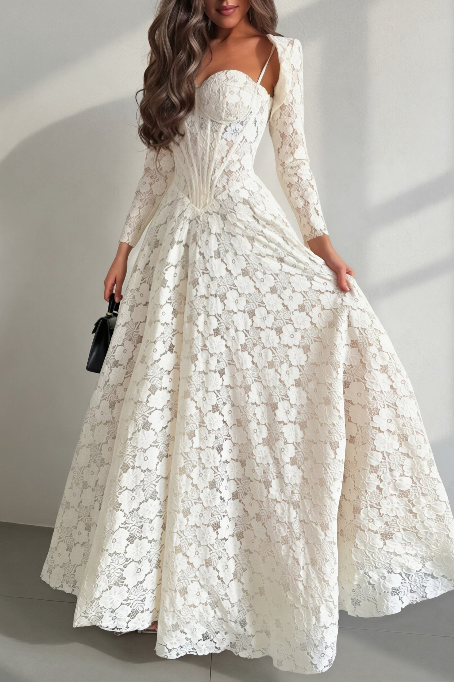 Sweetheart Corset Lace Ball Gown with Jacket