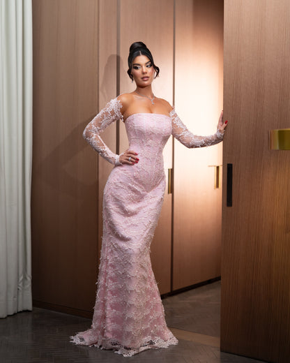 Off-the-Shoulder Lace Mermaid Gown