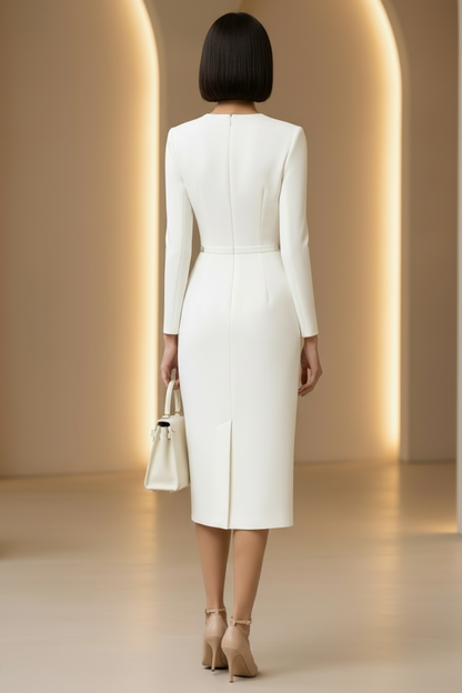 Tailored Wrap Midi Dress