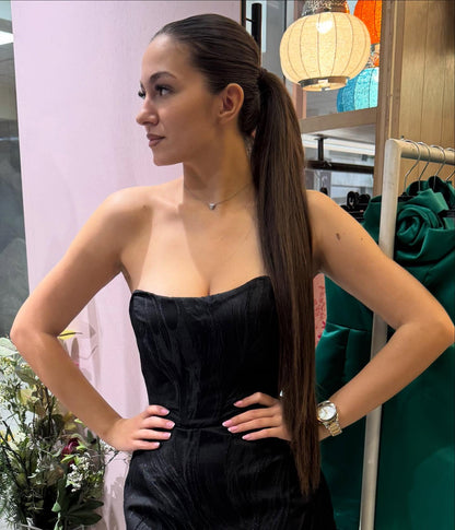 Strapless Sweetheart Textured Mini Dress