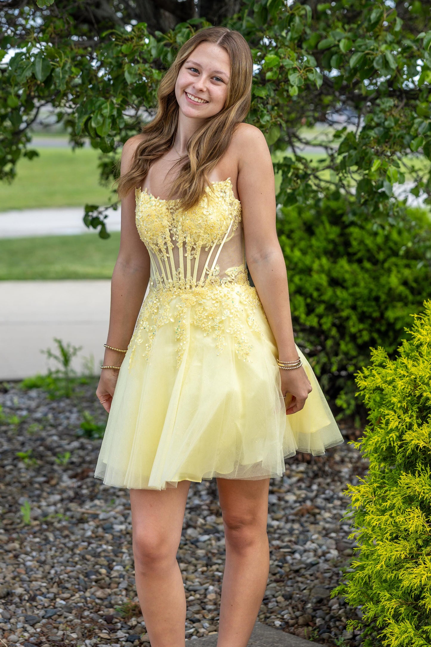 Illusion Corset Sweetheart Tulle Mini Dress