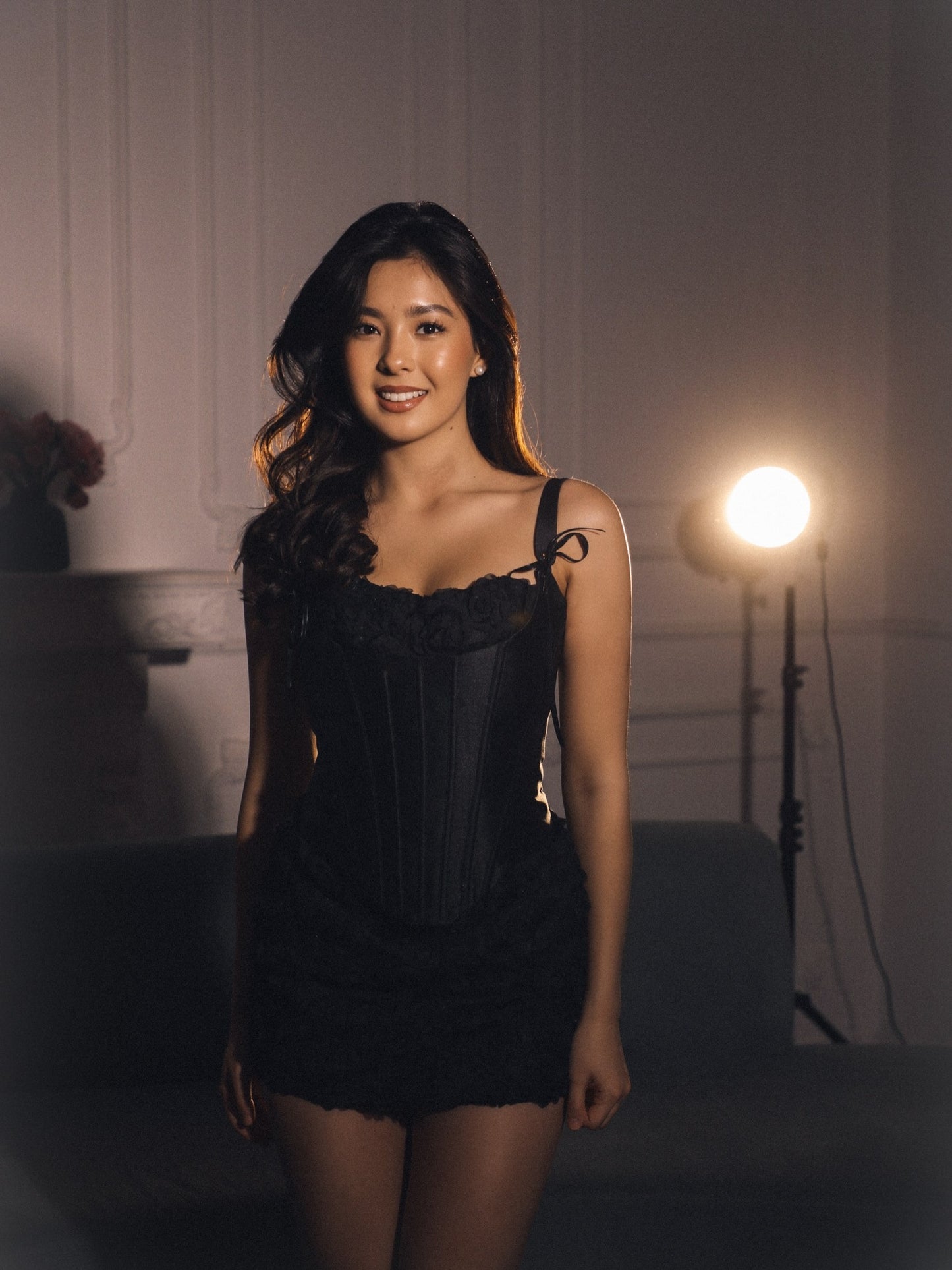 3D Rose Corset Mini Dress