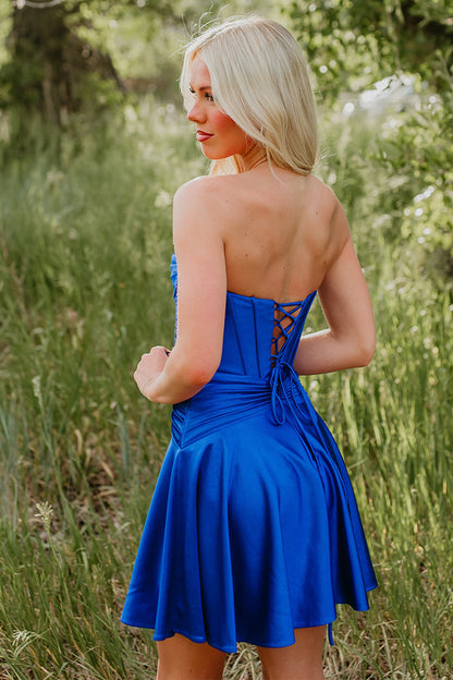Strapless Corset Fit & Flare Mini Dress