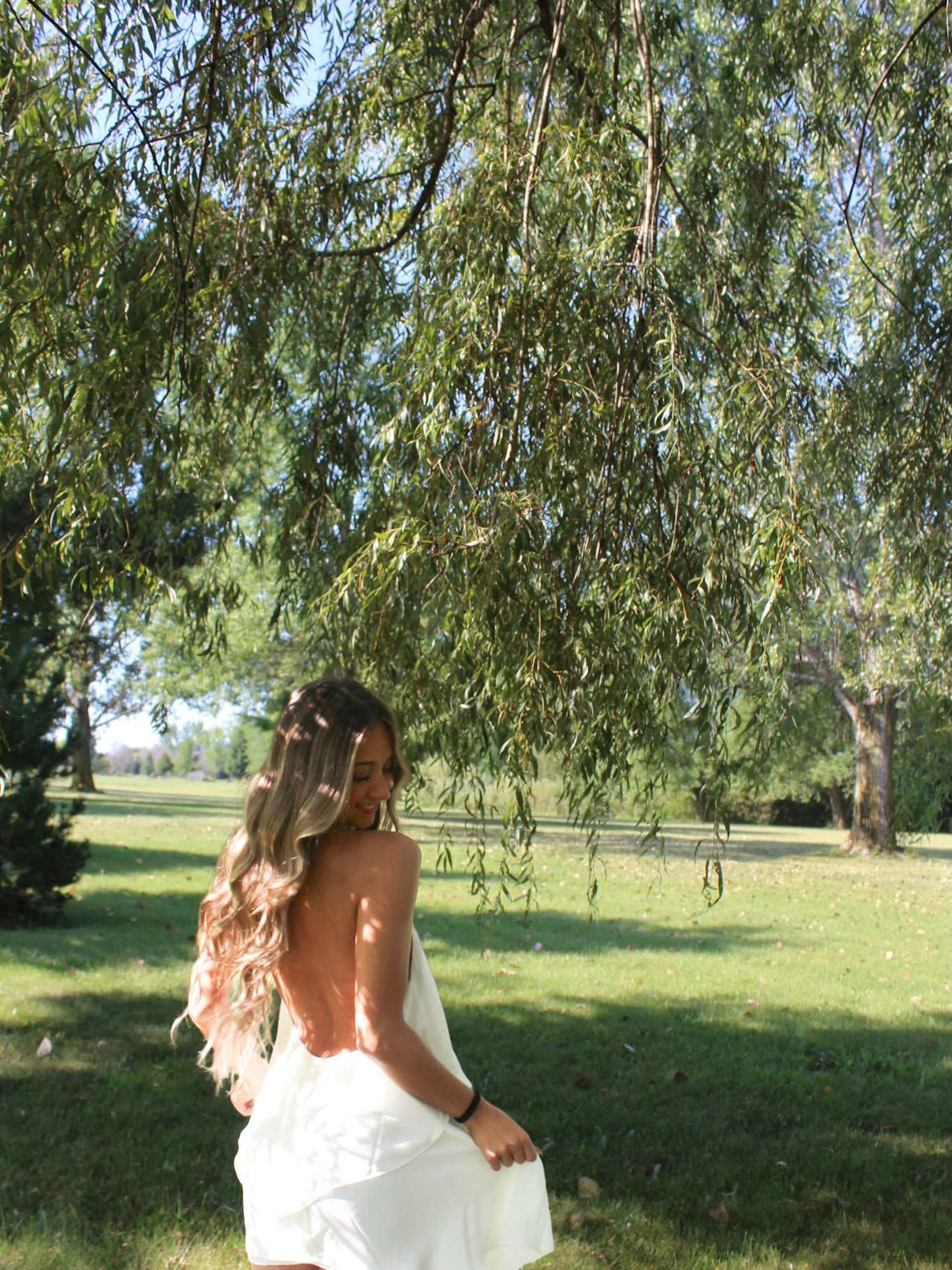 Tiered Halter Backless Mini Dress