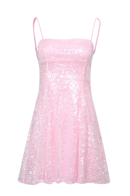 Sequin Spaghetti Strap Corset Mini Dress