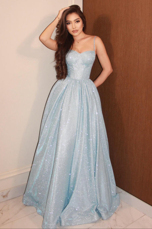 Glitter Sweetheart A-Line Gown with Corset Bodice