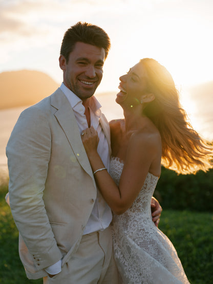 Strapless Lace A-Line Wedding Dress with Train