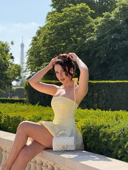 Halter Corset Mini Dress with Bubble Skirt
