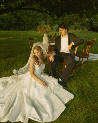 Strapless Pleated Ball Gown Wedding Dress