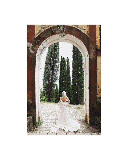 Strapless Mermaid Wedding Dress with Back Bow