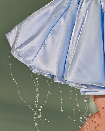 Off-the-Shoulder Corset Bubble Skirt Mini Dress