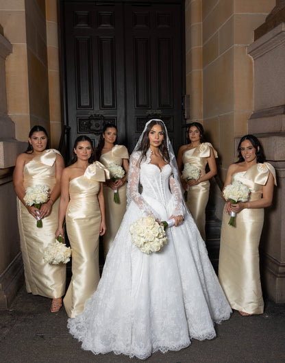 Lace Ball Gown Wedding Dress with Long Sleeves