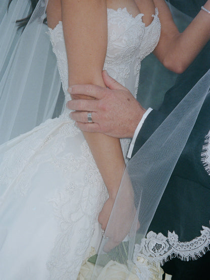 Strapless Sweetheart Lace Ball Gown Wedding Dress