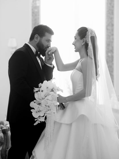Strapless Peplum Ball Gown Wedding Dress
