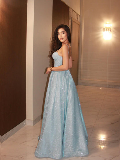 Glitter Sweetheart A-Line Gown with Corset Bodice