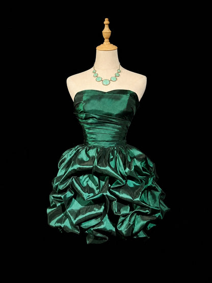 Strapless Satin Bubble Skirt Homecoming Dress