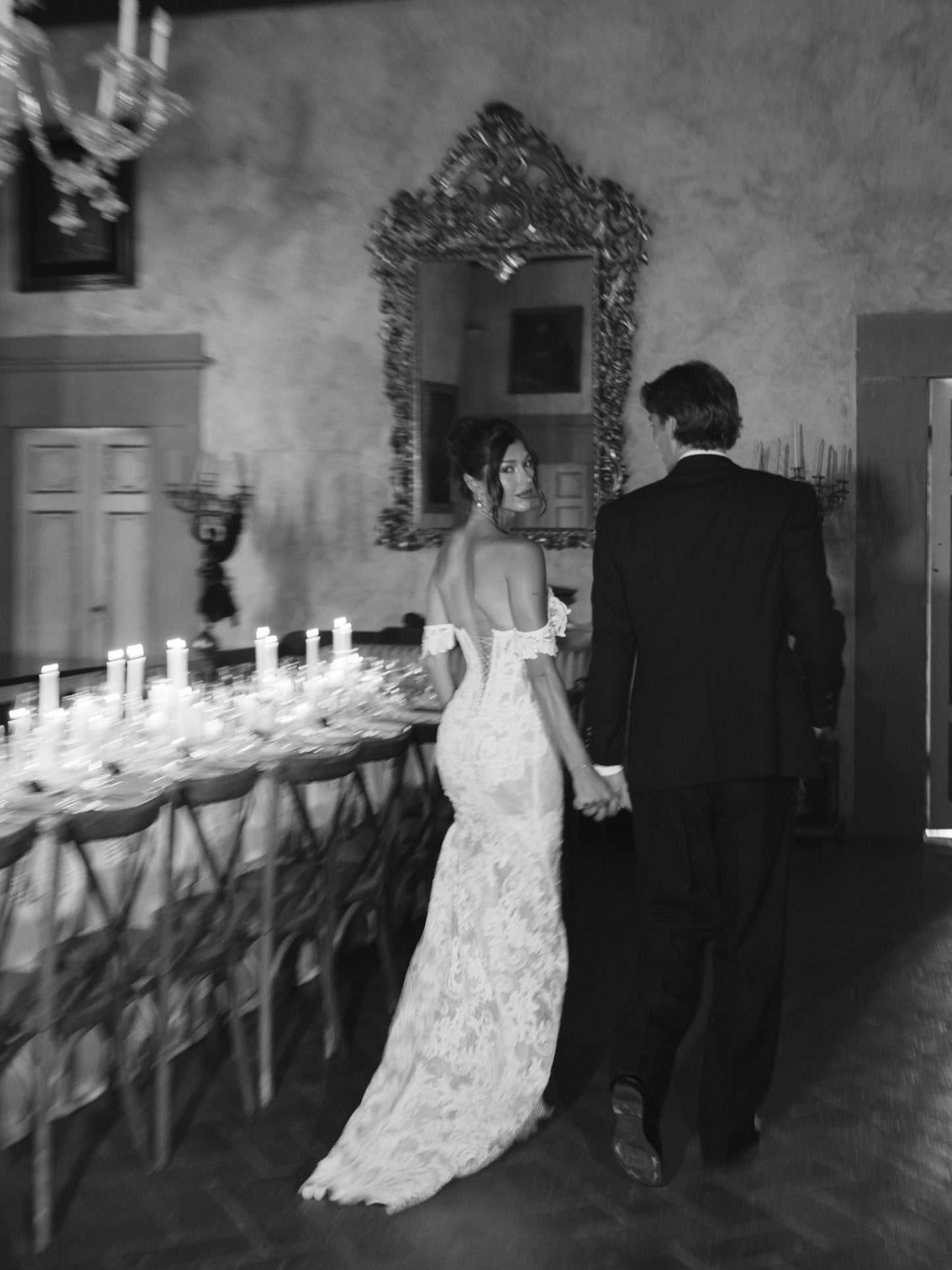 Corset Lace Off-the-Shoulder Mermaid Wedding Gown