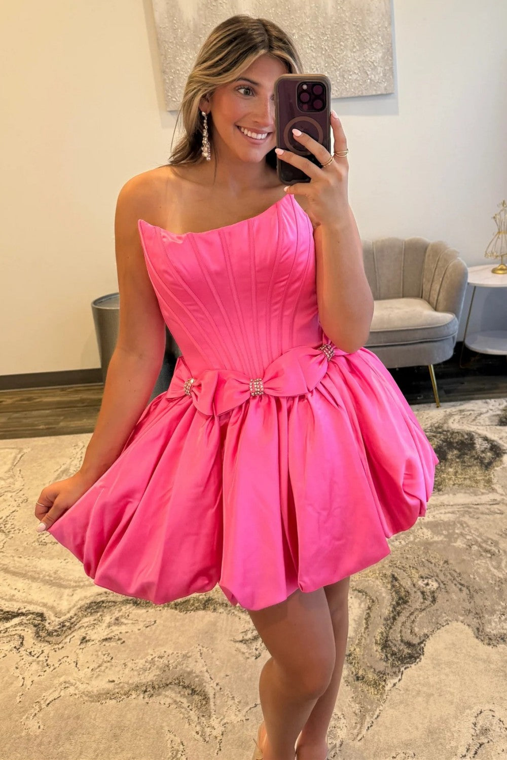 Strapless Corset Bubble Hem Mini Dress