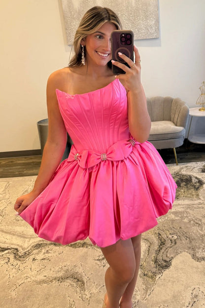 Strapless Corset Bubble Hem Mini Dress