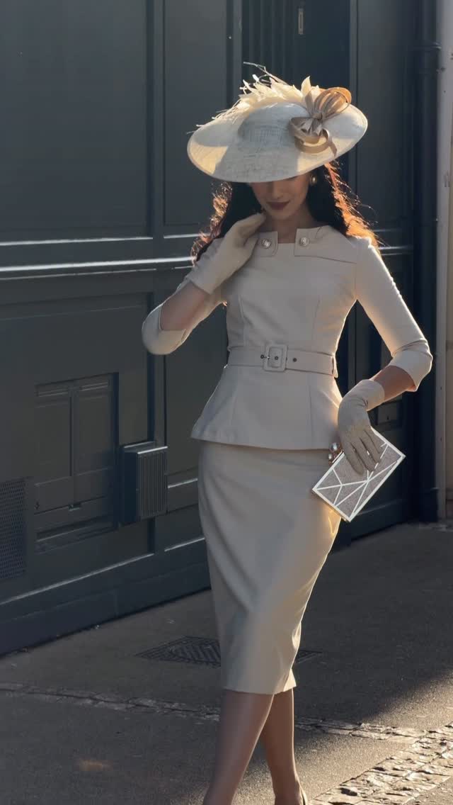Peplum Belted Midi Dress with 3/4 Sleeves