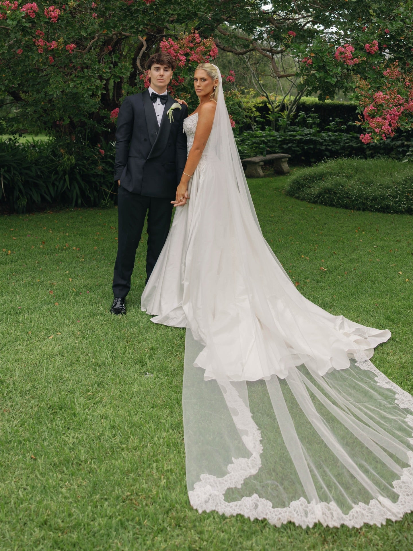 Embellished Corset A-Line Wedding Dress with Train