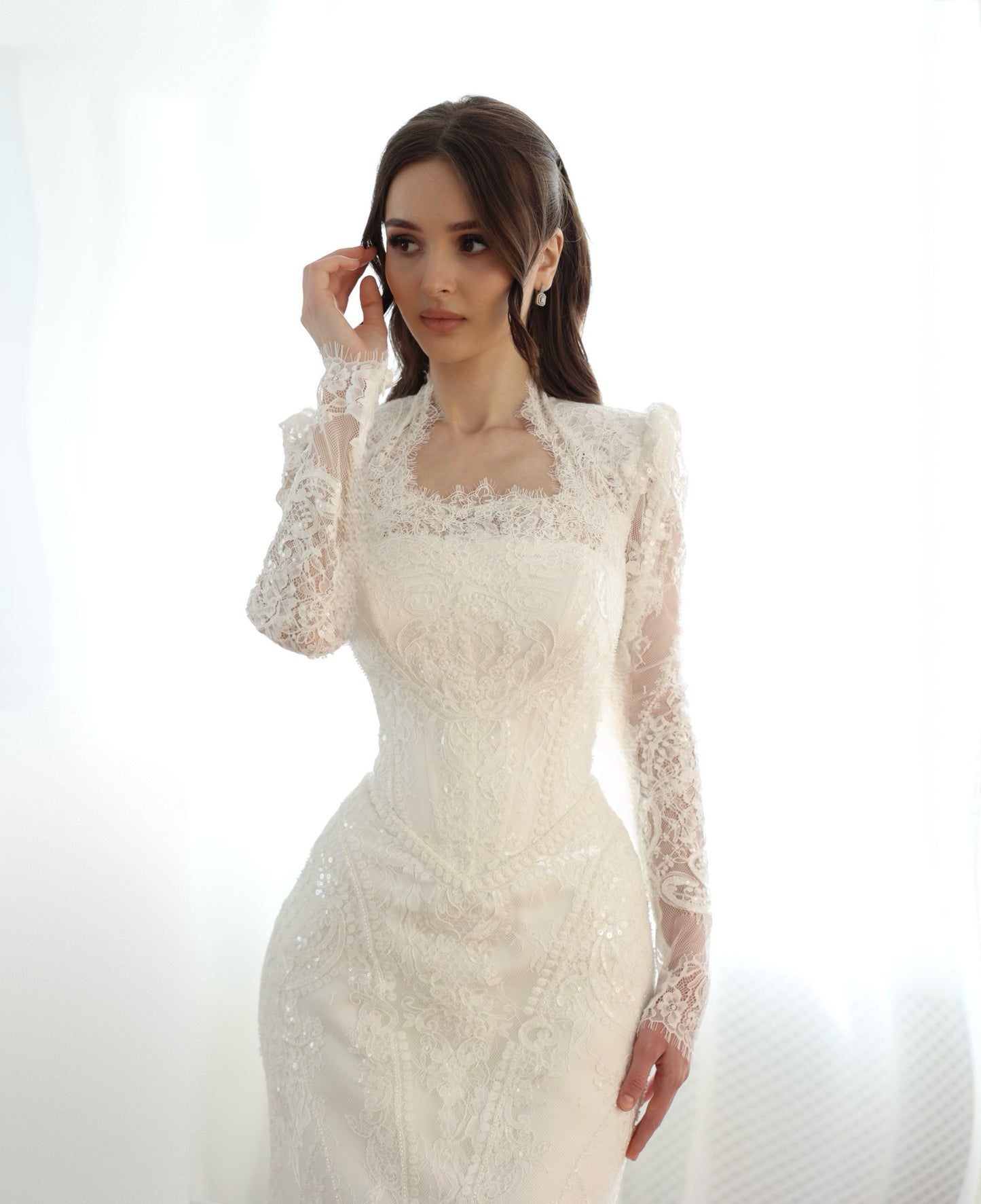 Long Sleeve Lace Mermaid Bridal Gown