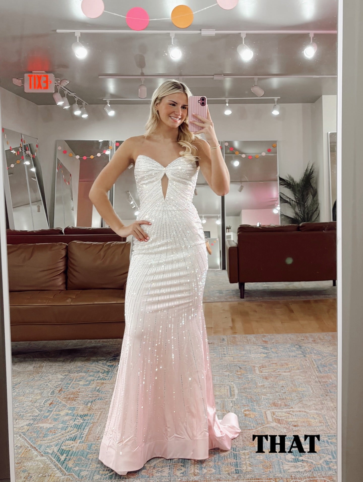 Strapless Rhinestone Keyhole Mermaid Gown