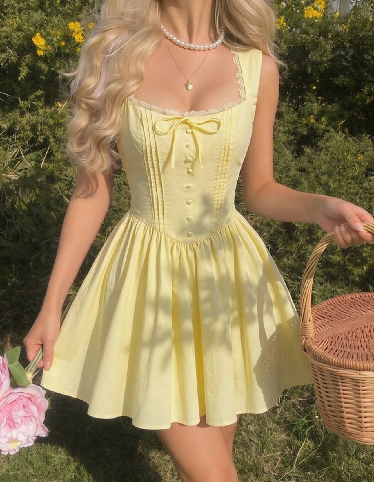 Cottagecore Corset A-Line Mini Dress
