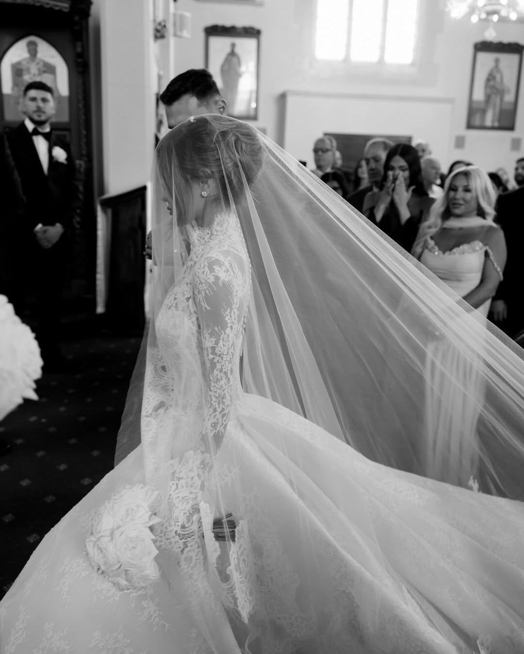 Lace High Neck Corset Ball Gown Wedding Dress