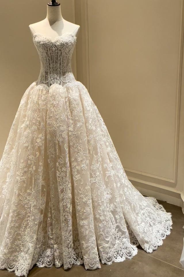 Lace Corset Ball Gown Wedding Dress