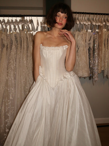 Strapless Corset Ball Gown Wedding Dress