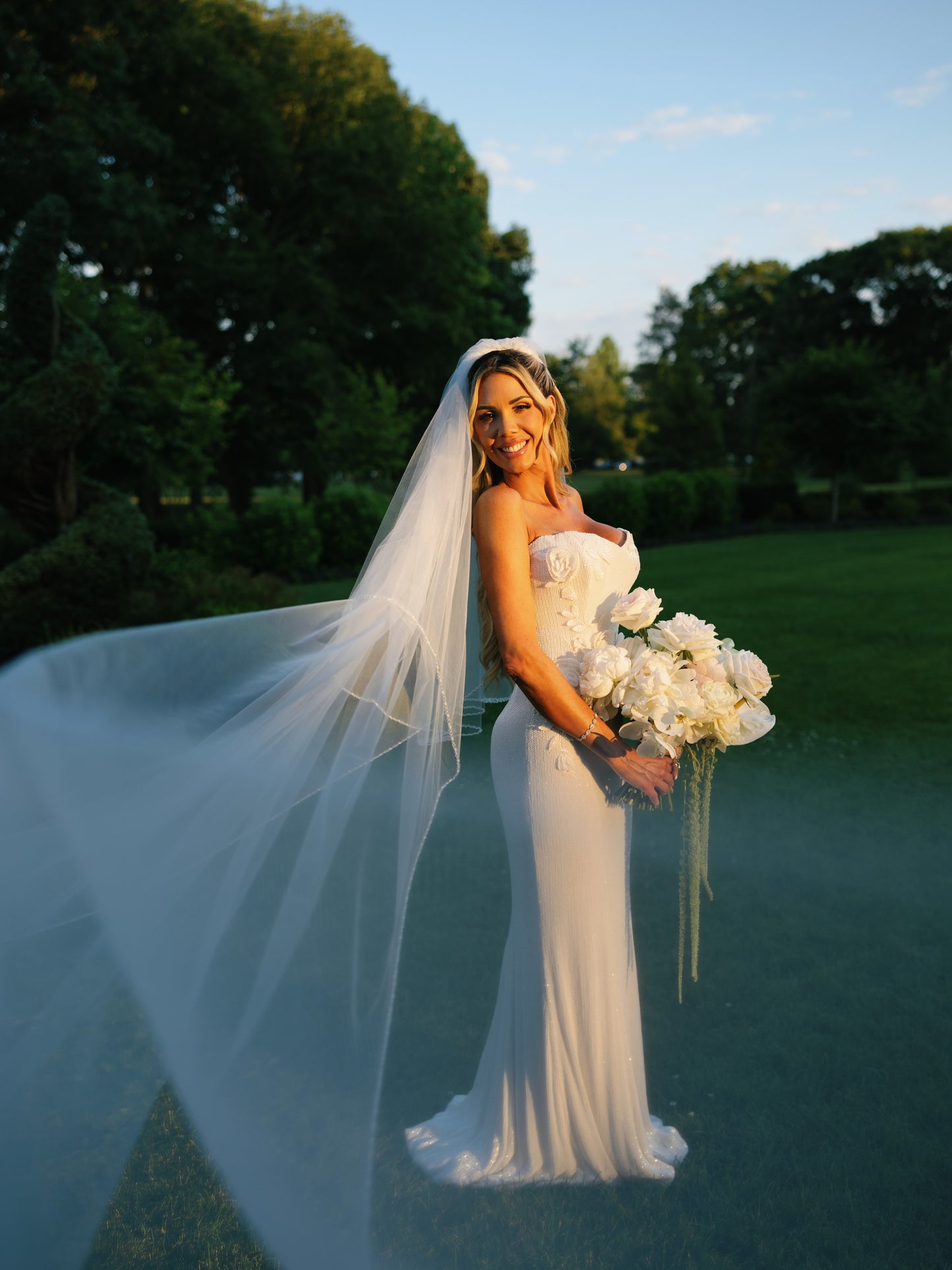 Strapless Sheath Wedding Gown with Sweetheart Neckline