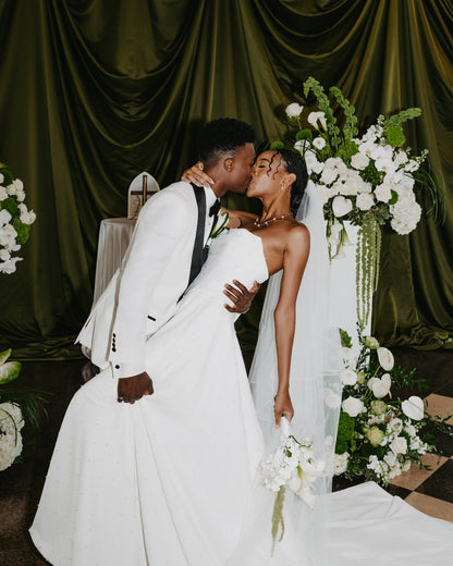 Strapless A-Line Wedding Dress with Sweep Train