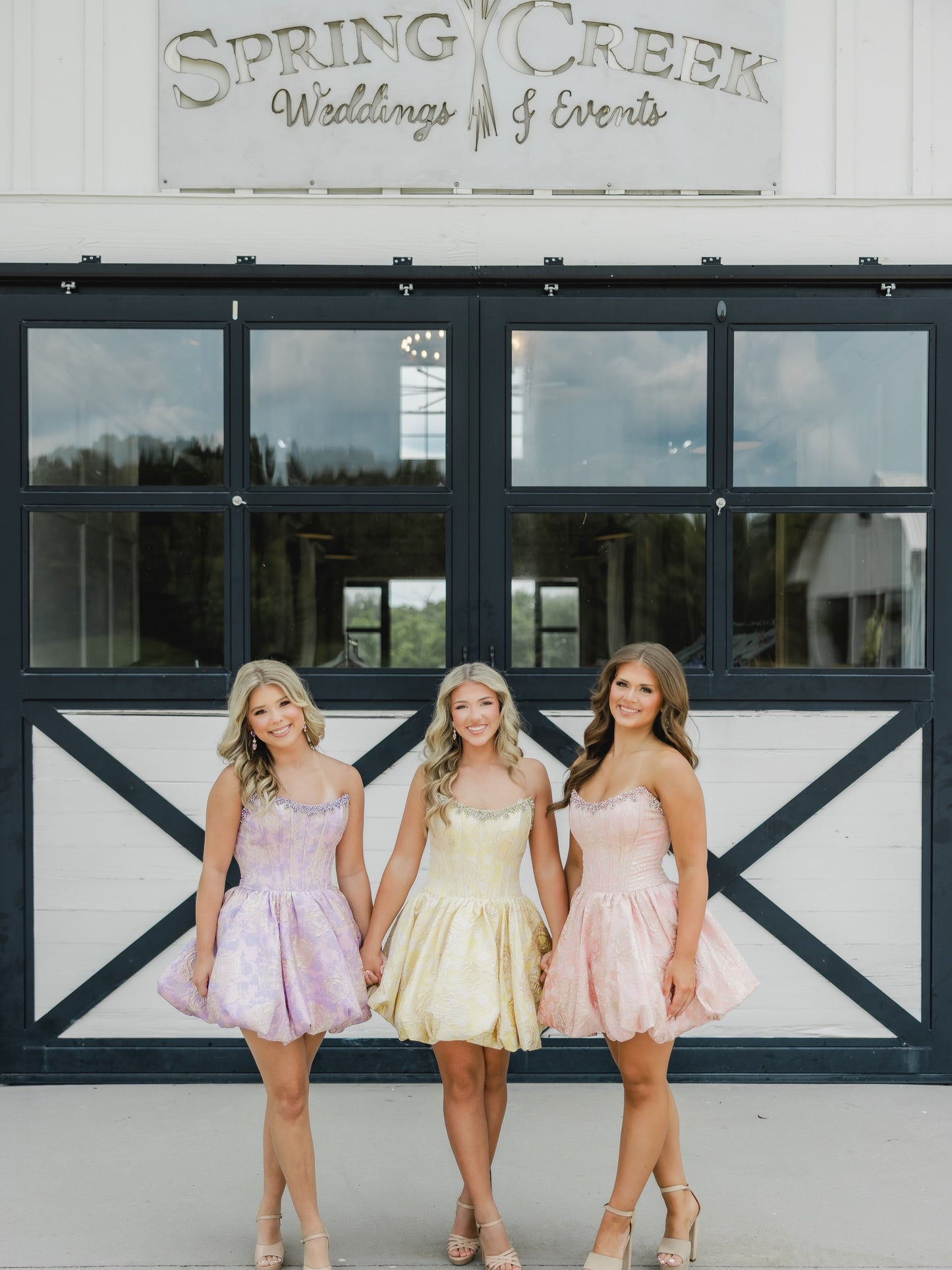 Strapless Jacquard Bubble Skirt Homecoming Dress