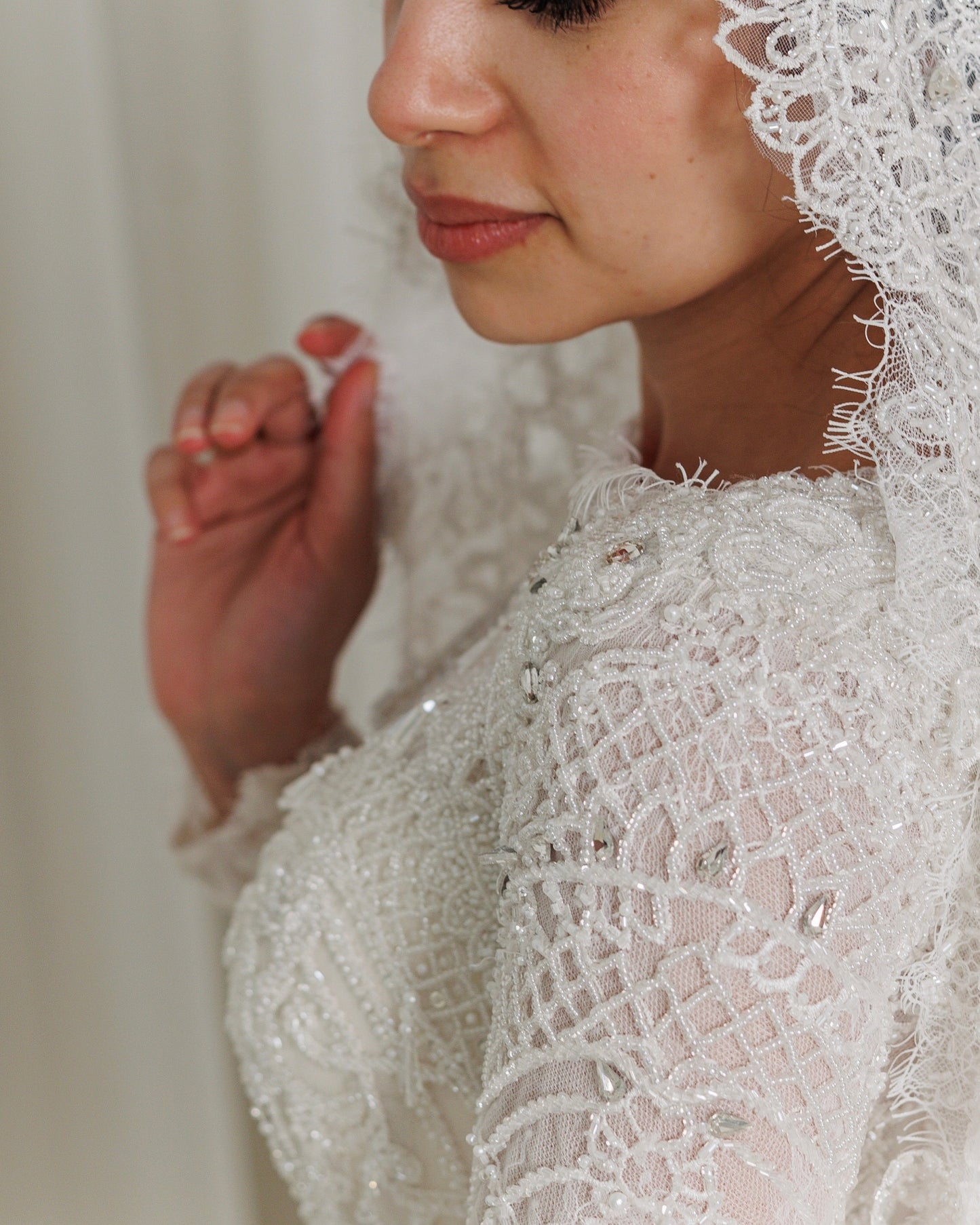 Cathedral Train Long Sleeve Lace Ball Gown Wedding Dress