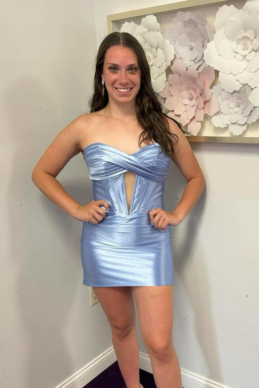 Strapless Corset Cut-Out Bodycon Mini Dress