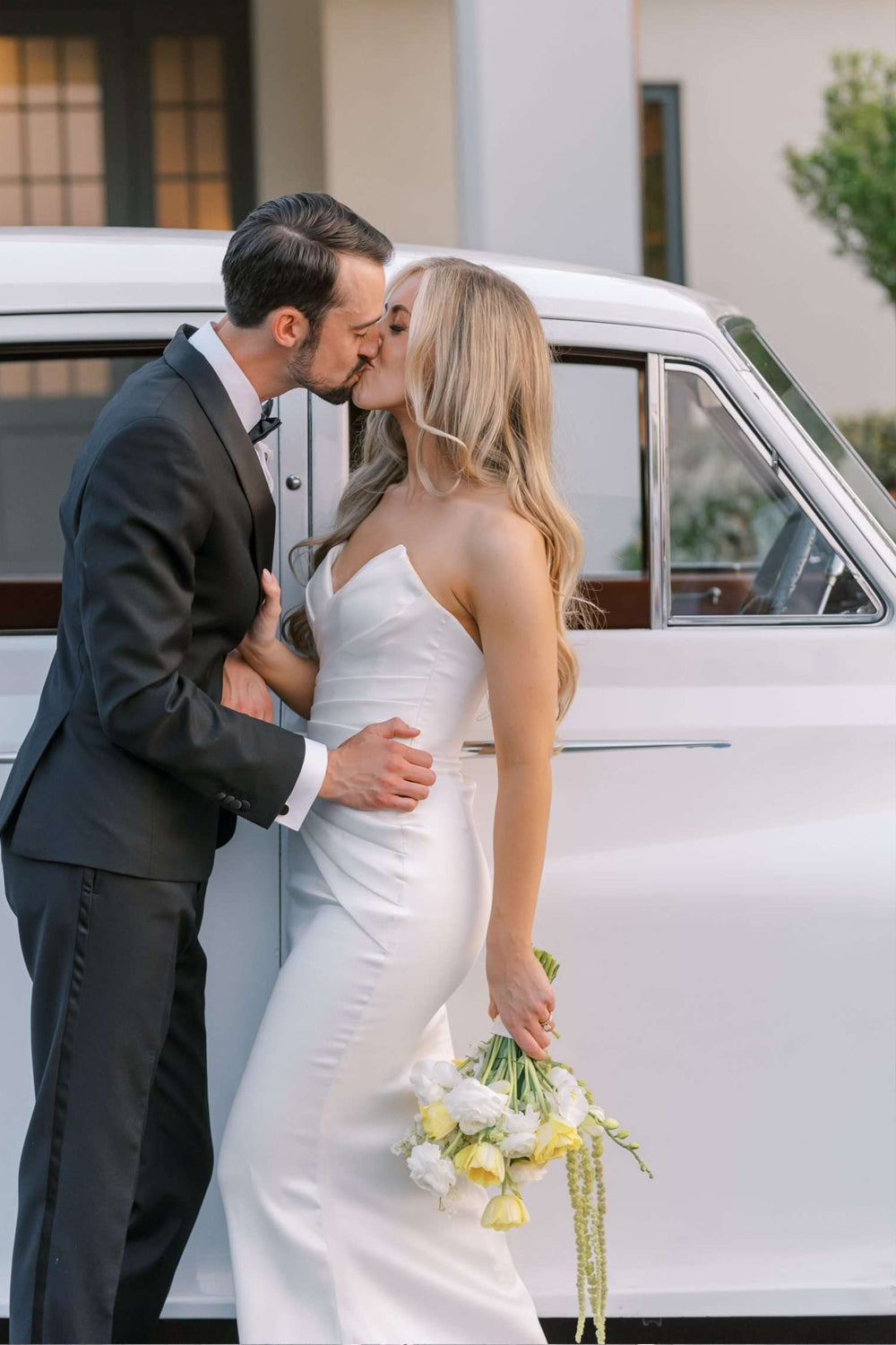 Strapless Sweetheart Satin Wedding Dress with Overskirt