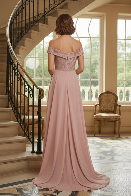 Off-the-Shoulder Lace Mermaid Gown with Overskirt