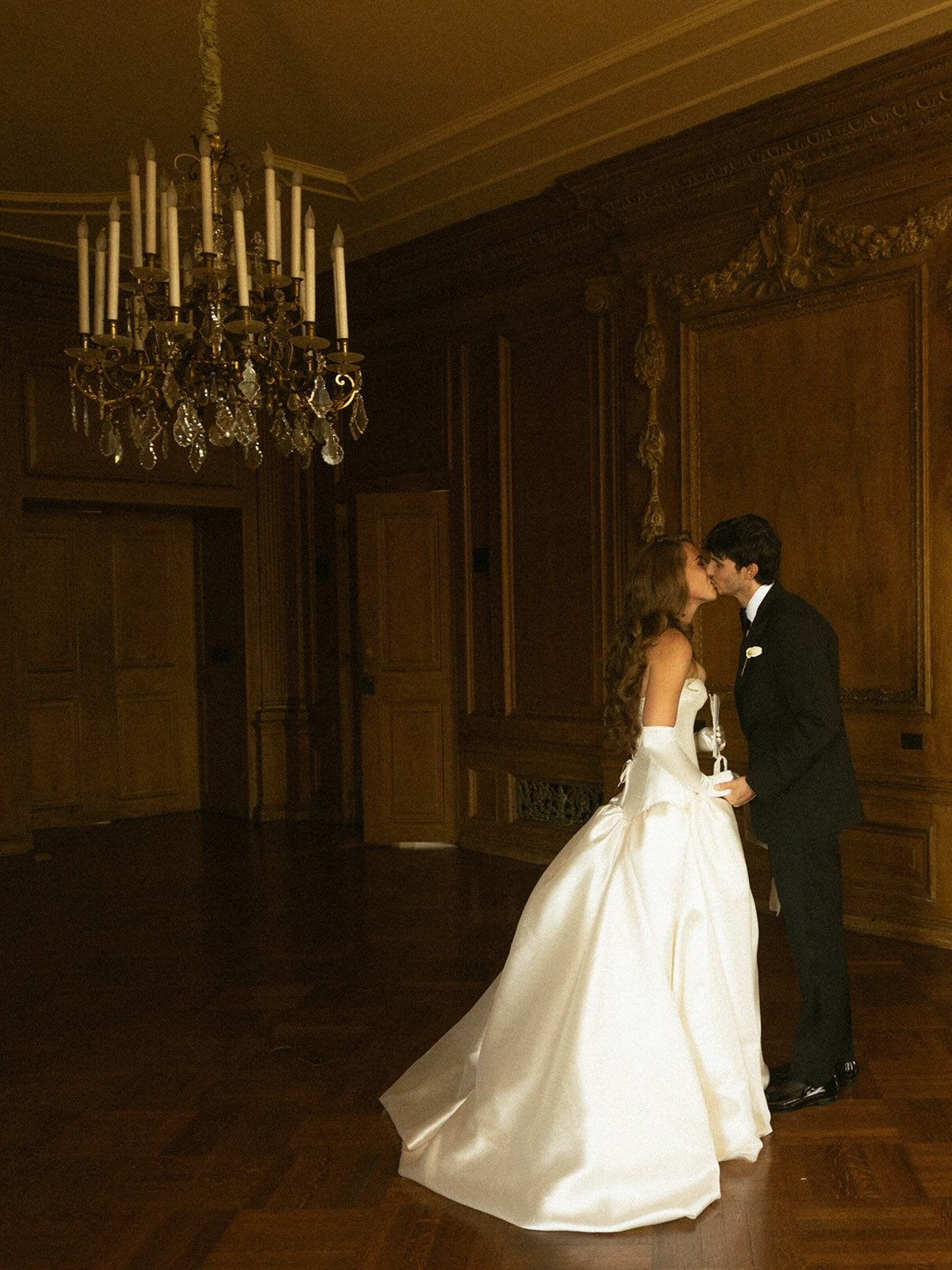 Strapless Satin A-Line Wedding Dress with Train