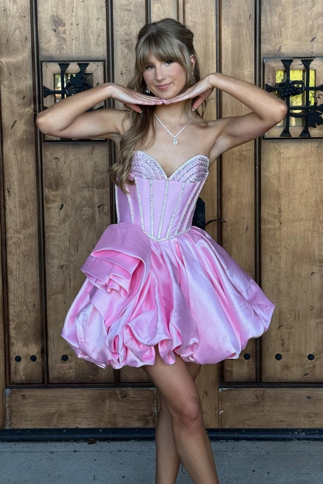 Strapless Sweetheart Corset Bubble Mini Dress