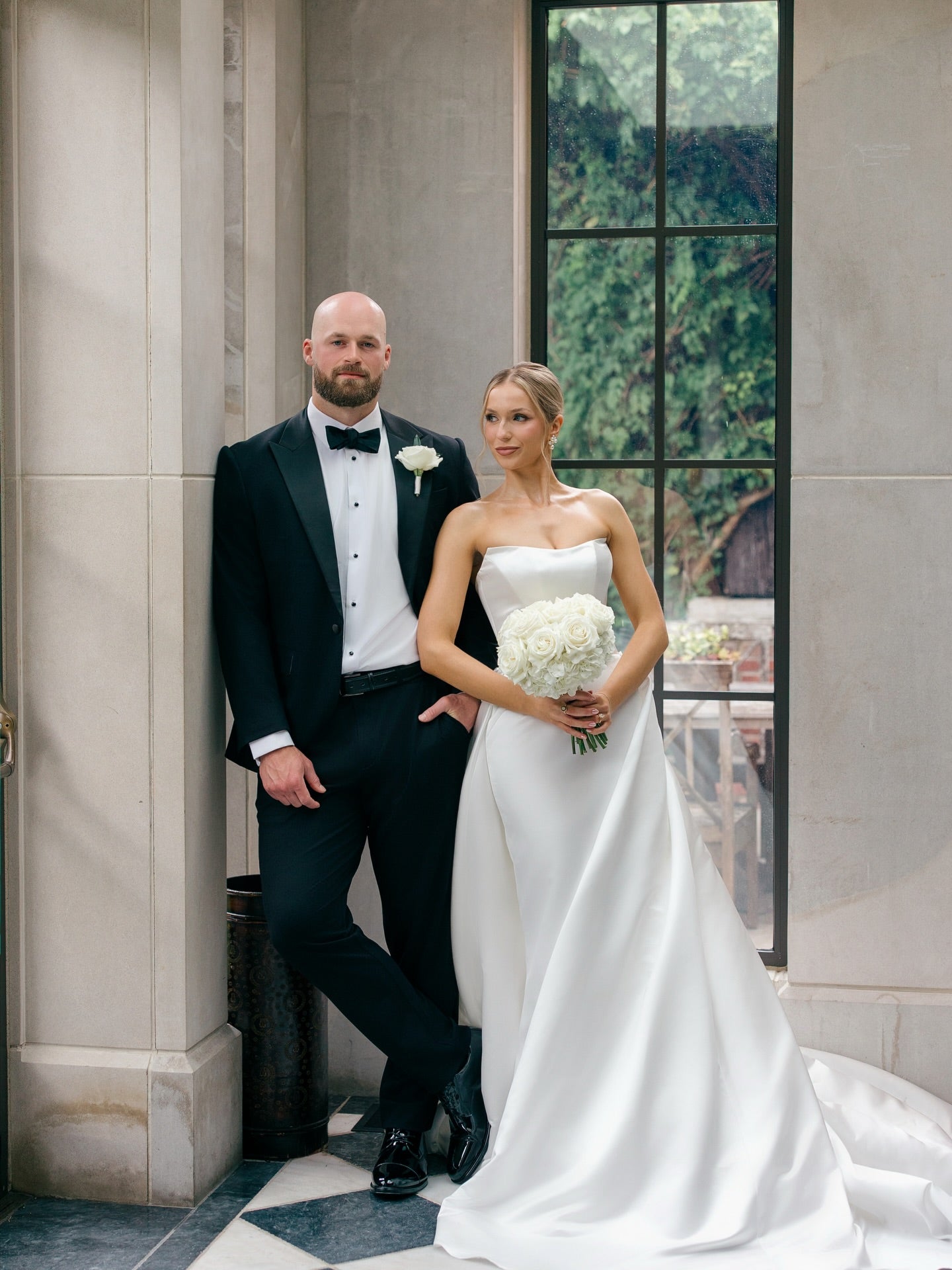 Strapless Satin A-Line Wedding Gown with Train