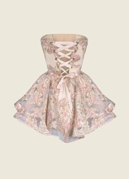 Strapless Corset Bubble Skirt Mini Dress