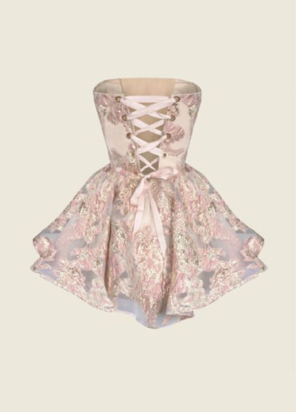 Strapless Corset Bubble Skirt Mini Dress