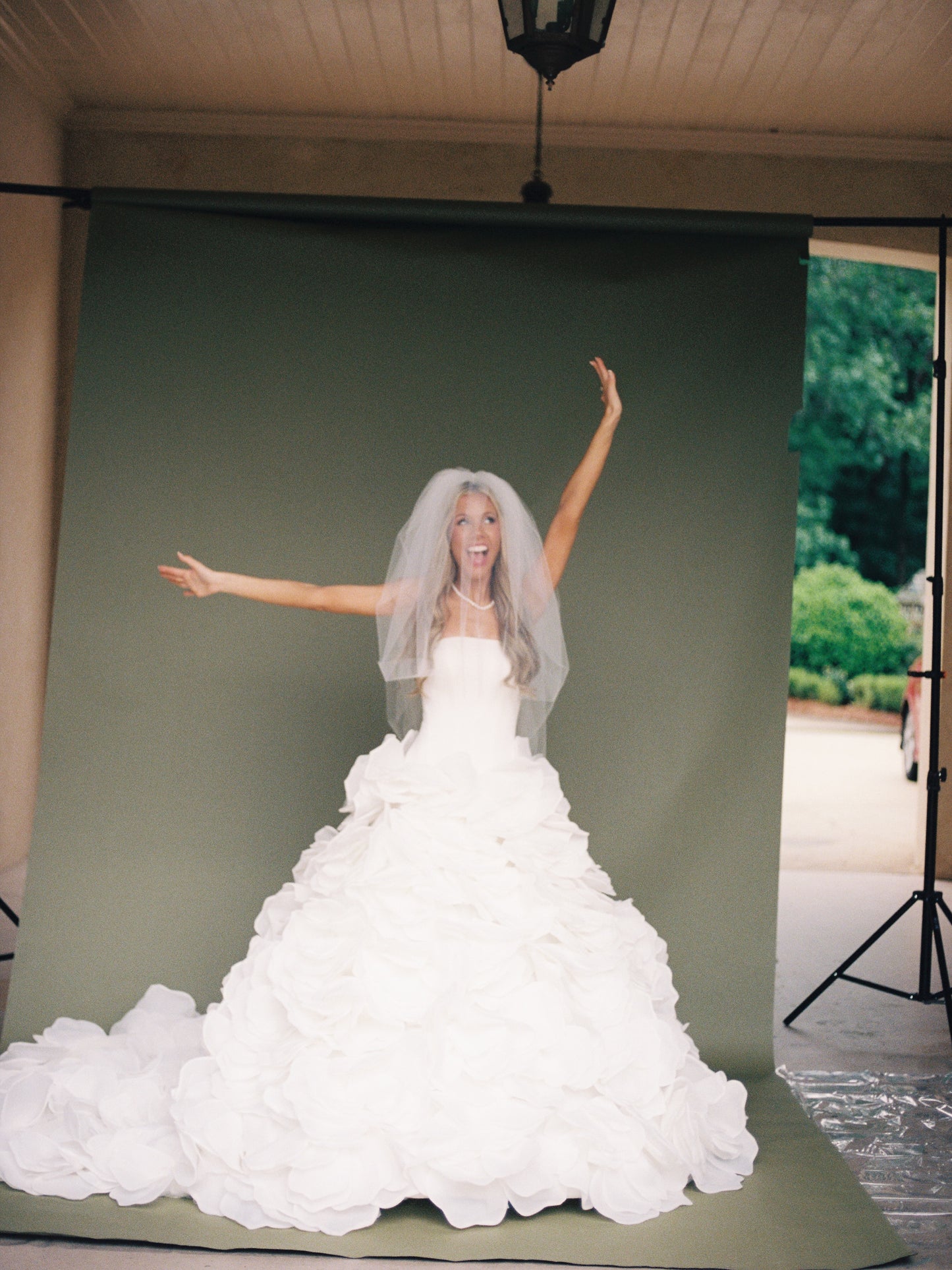 Strapless Ruffled Petal Ball Gown Wedding Dress