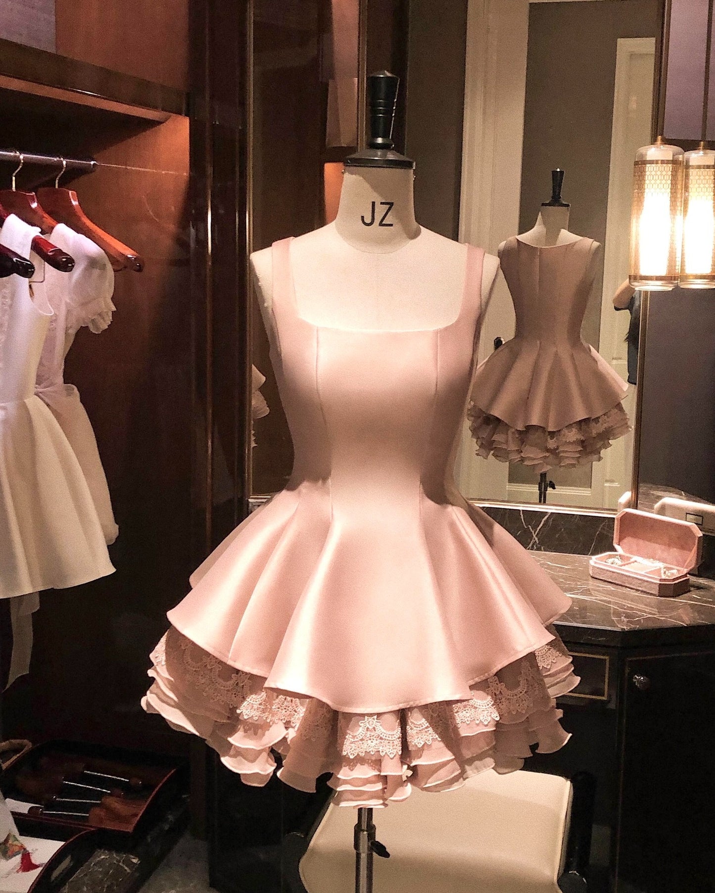 Spaghetti Strap Tiered Ruffle Princess Mini Dress
