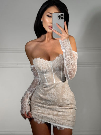 Sweetheart Lace Corset Bodycon Mini Dress
