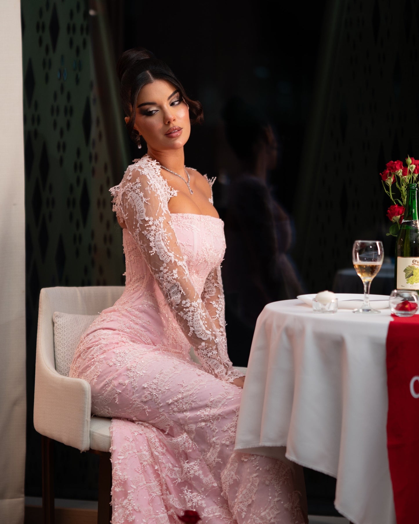 Off-the-Shoulder Lace Mermaid Gown